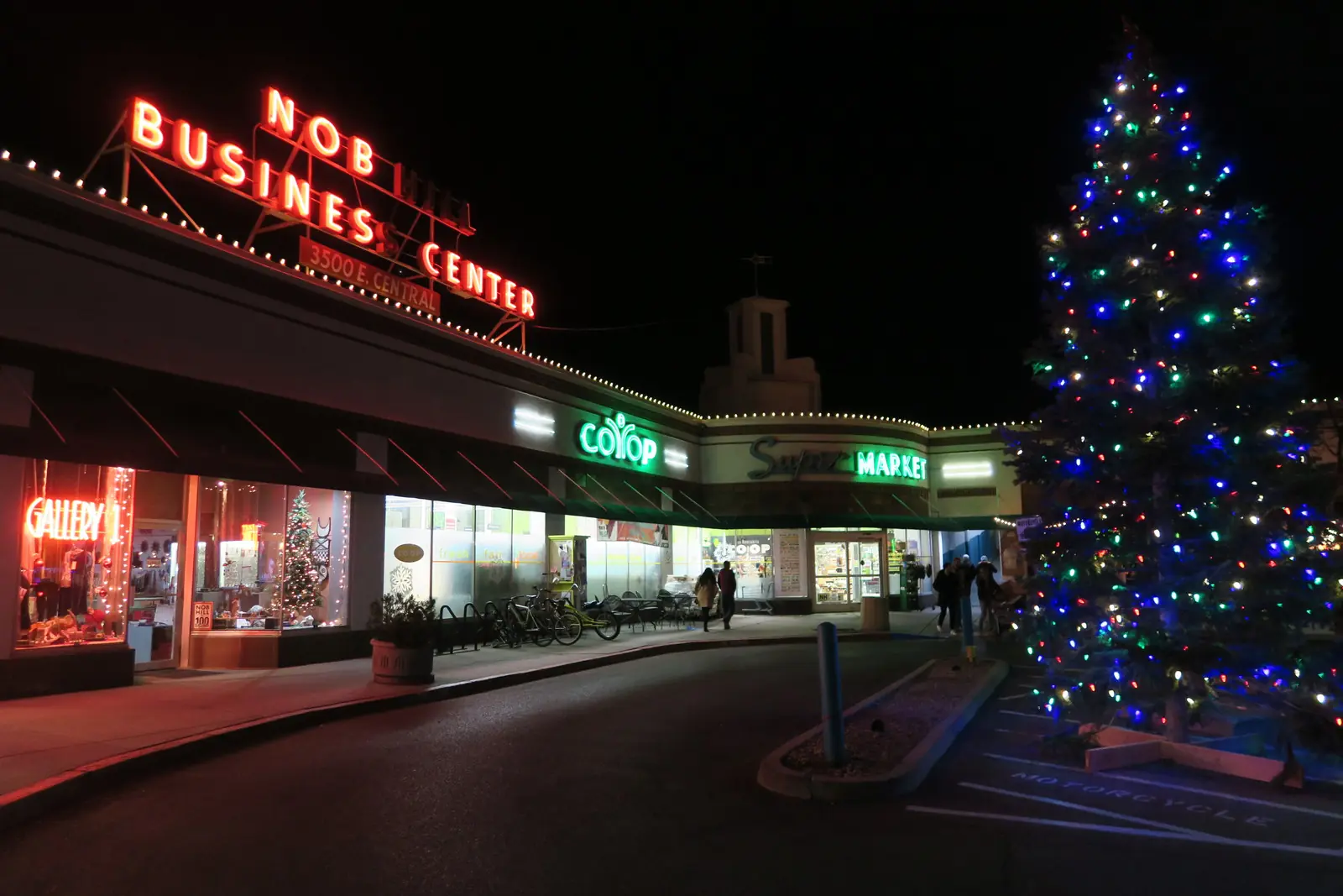 The Nob Hill Business Center and neon along Central Avenue, the old Route 66, in Albuquerque