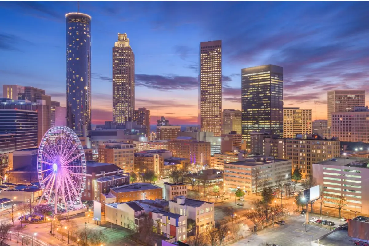 Atlanta area homes and skyline