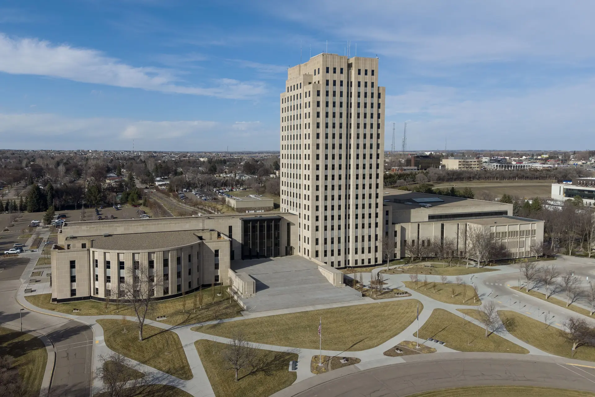 The North Dakota State Capitol in Bismarck