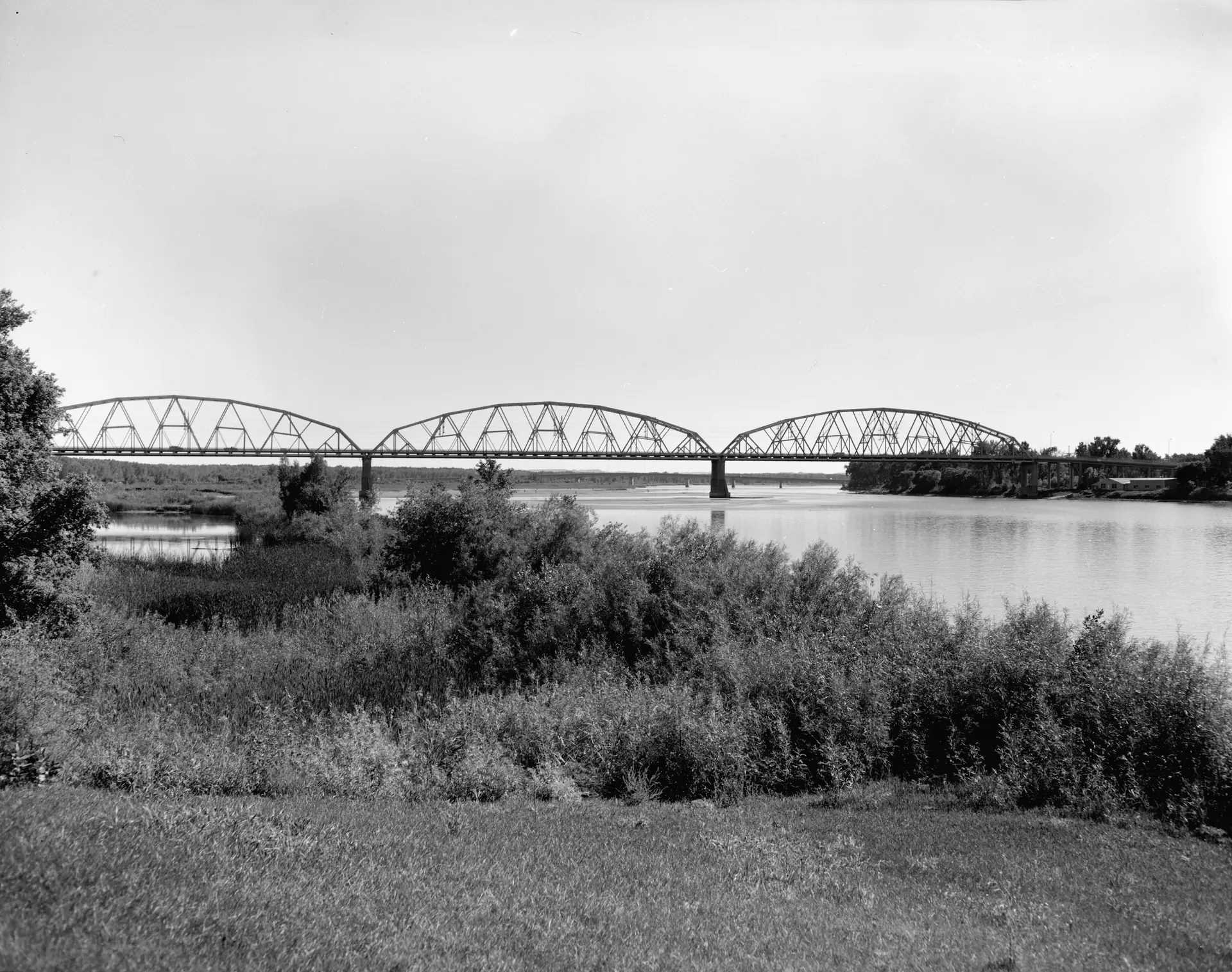 The Liberty Memorial Bridge over the Missouri River at Bismarck