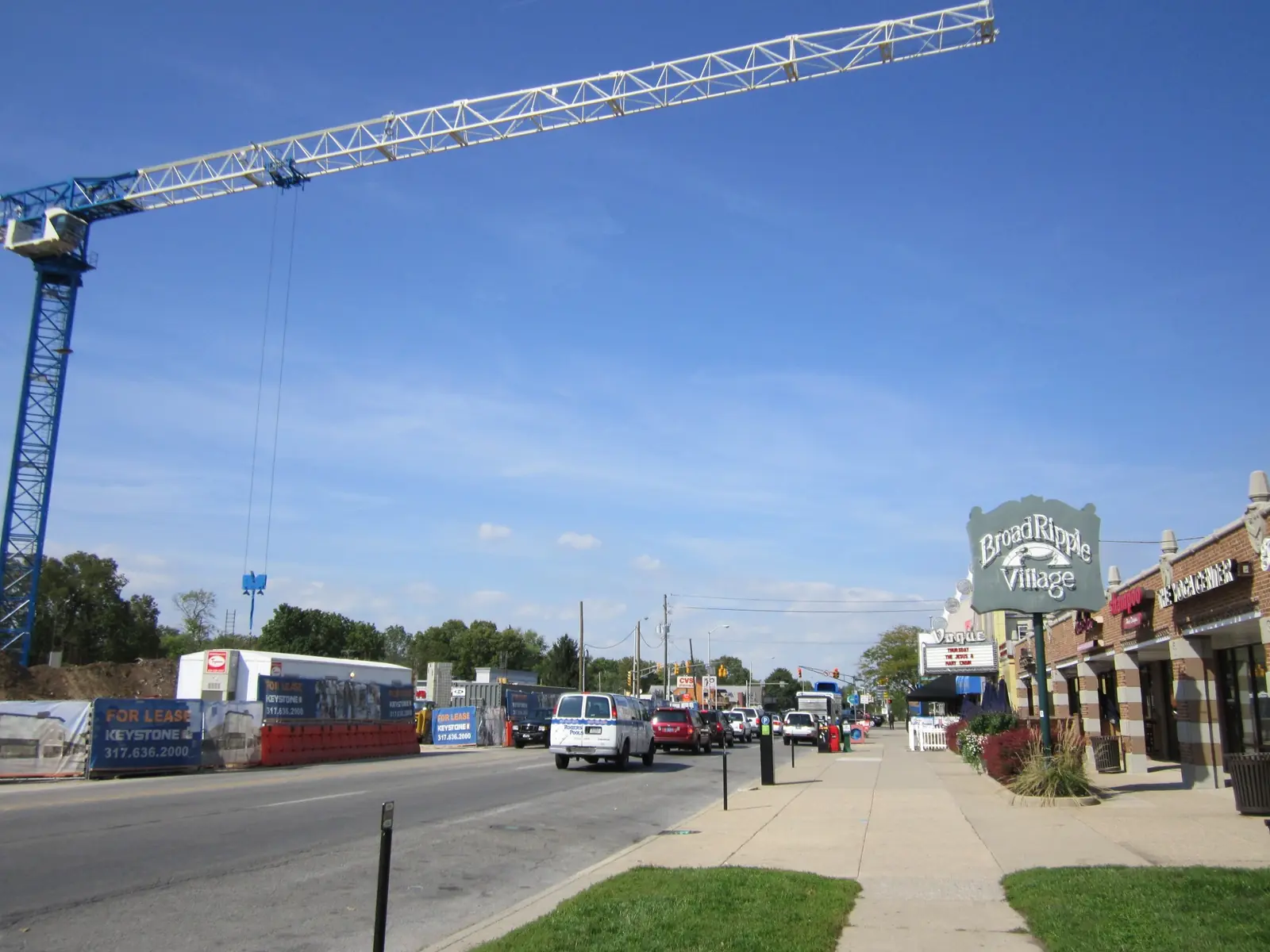 Broad Ripple Village street scene in Indianapolis