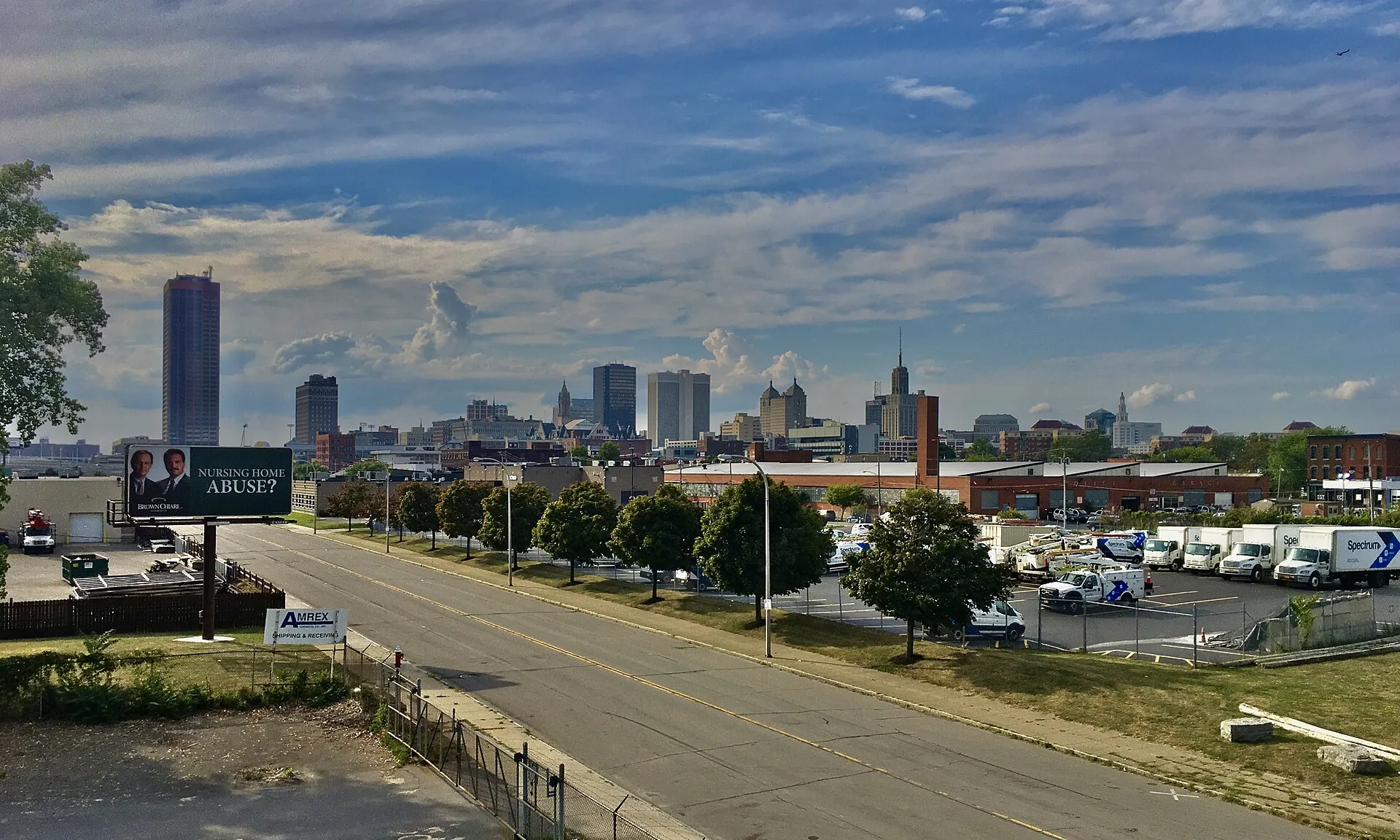 The downtown Buffalo skyline in late afternoon