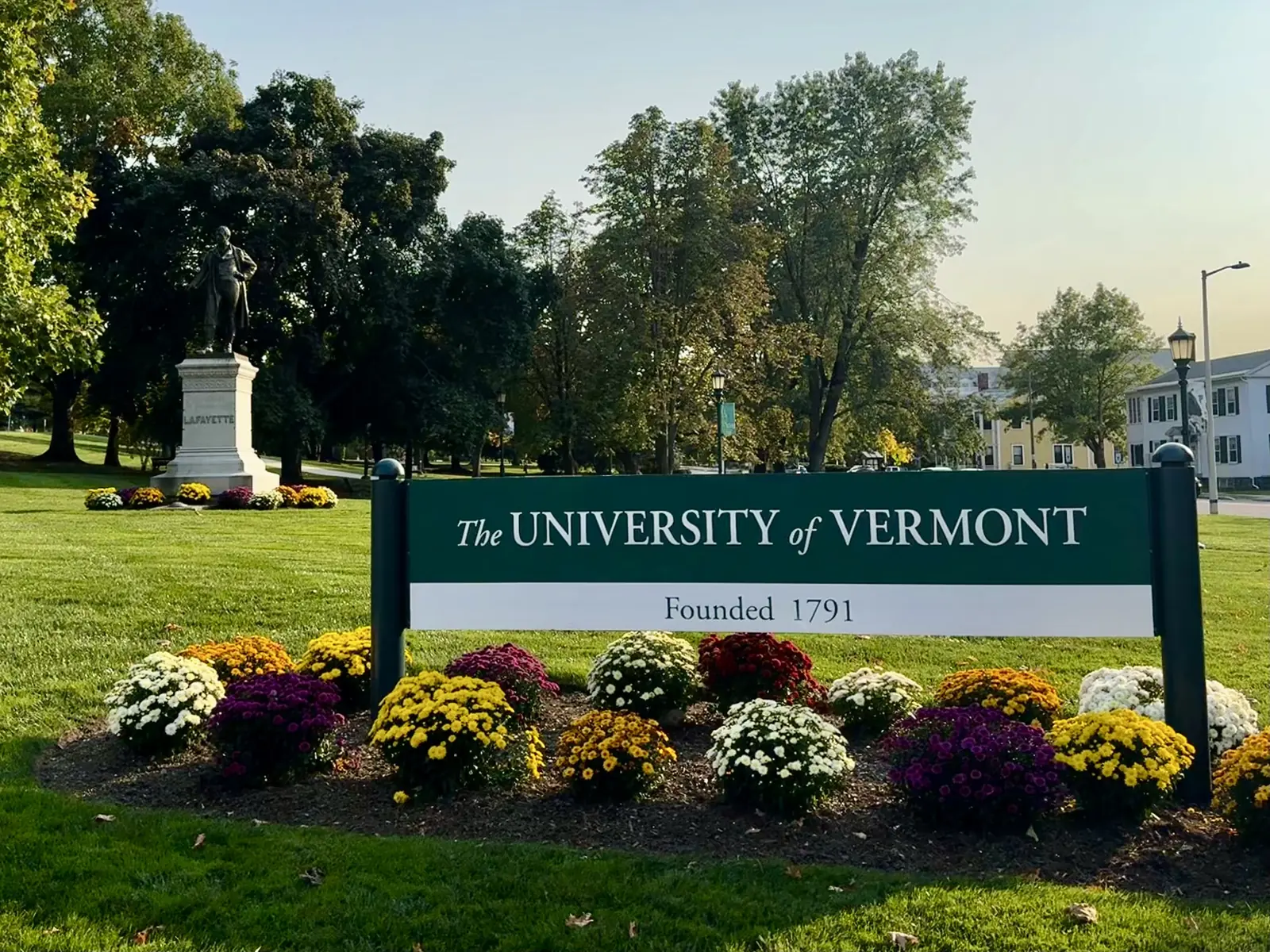 A green space in Burlington, Vermont near the University of Vermont