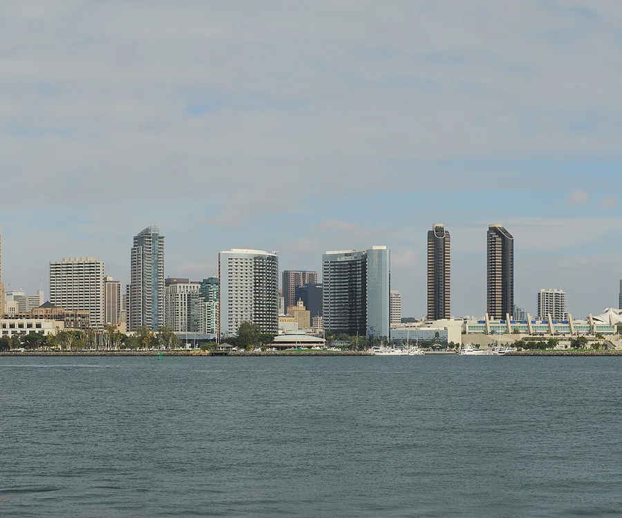 San Diego California skyline across the bay