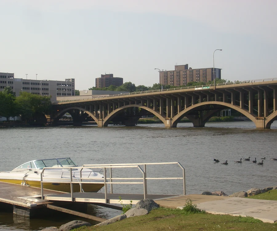 Downtown Rockford Illinois along the Rock River