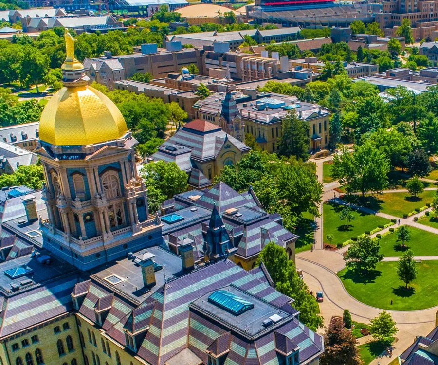South Bend Indiana Notre Dame Golden Dome and campus