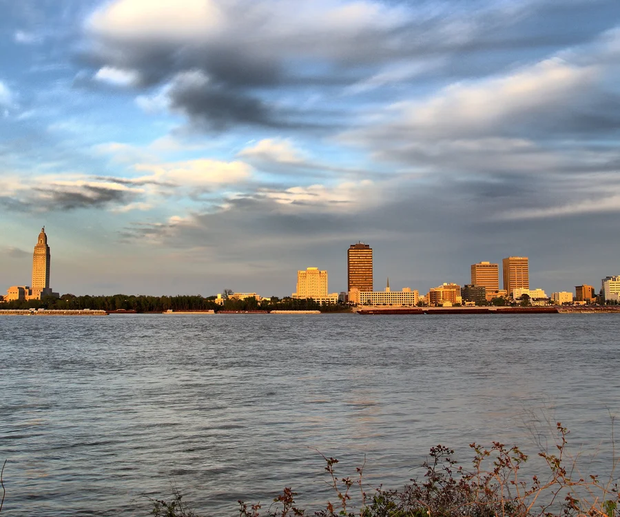 Baton Rouge Louisiana State Capitol and downtown