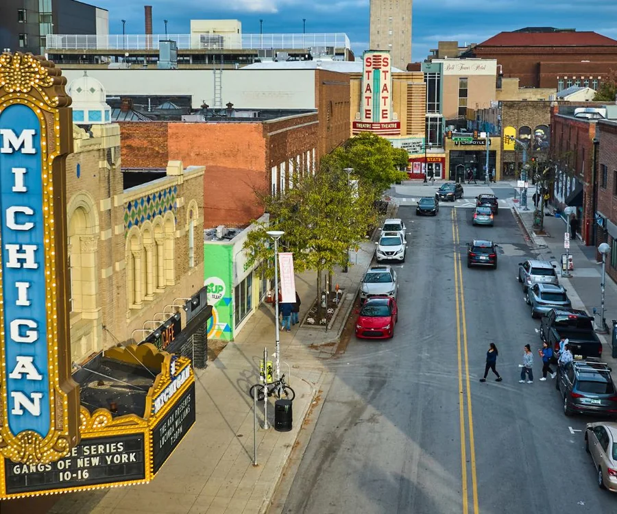 Downtown Ann Arbor Michigan theater district