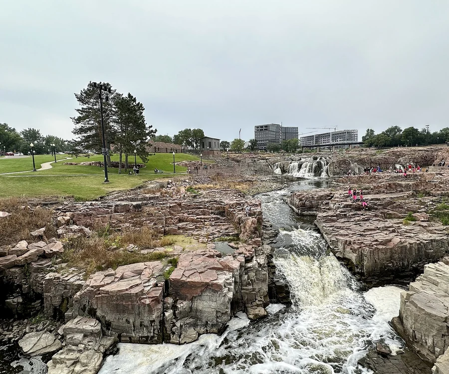 Falls Park waterfalls in Sioux Falls, South Dakota