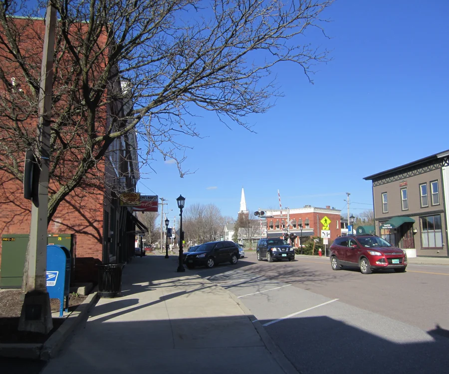 Main Street in downtown Essex Junction, Vermont