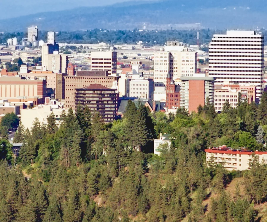 Spokane Washington downtown and riverfront