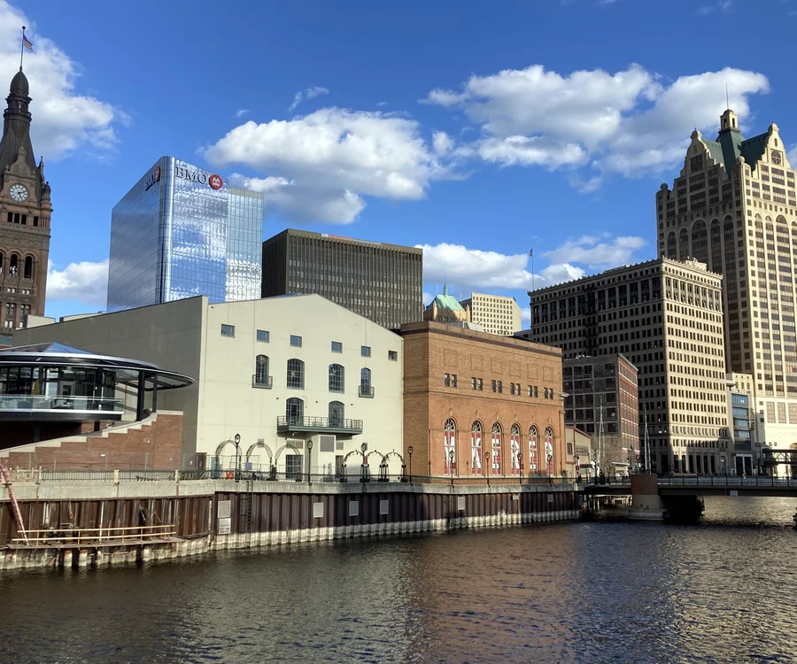 Milwaukee Wisconsin skyline on Lake Michigan