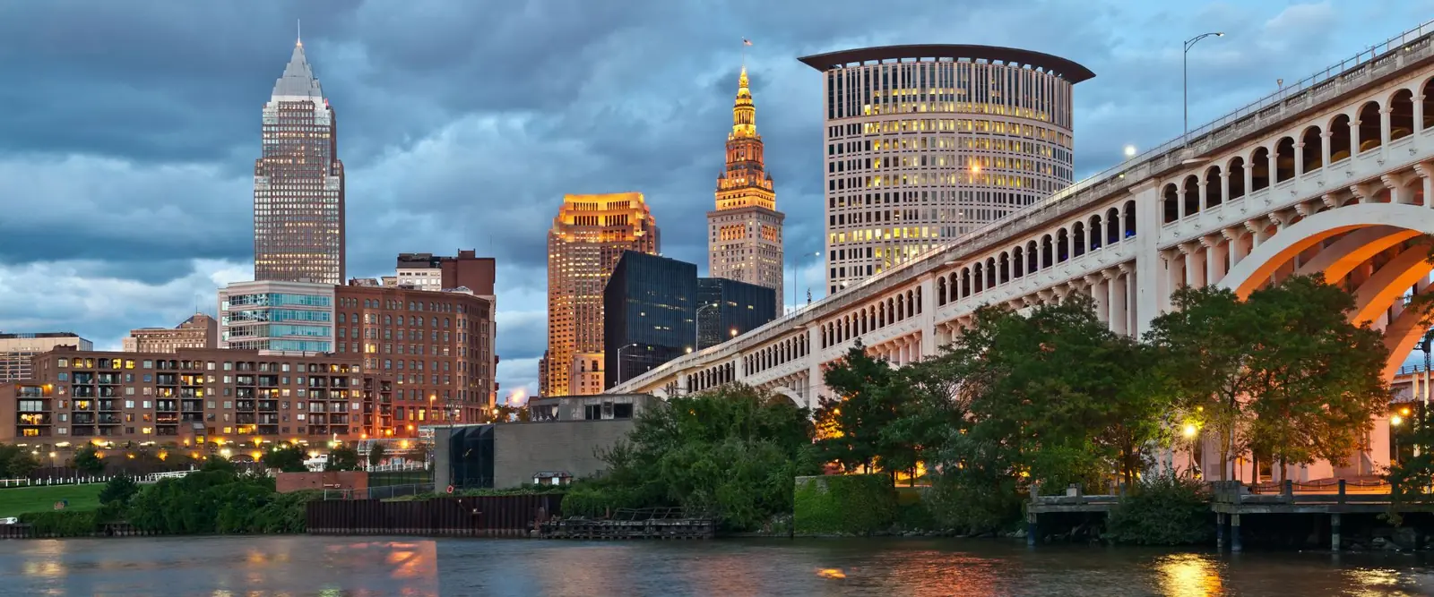 The Cleveland skyline west of Cleveland Heights, Ohio