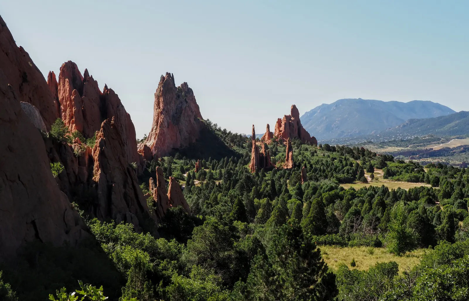 The Garden of the Gods rock formations near Colorado Springs