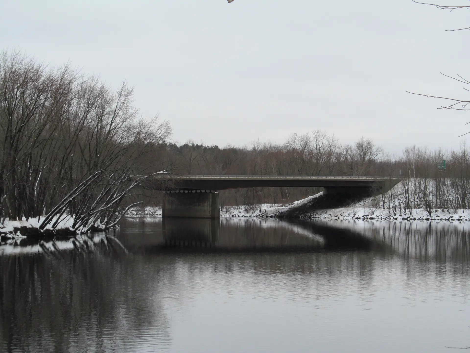 The Merrimack River separating the Heights from downtown Concord