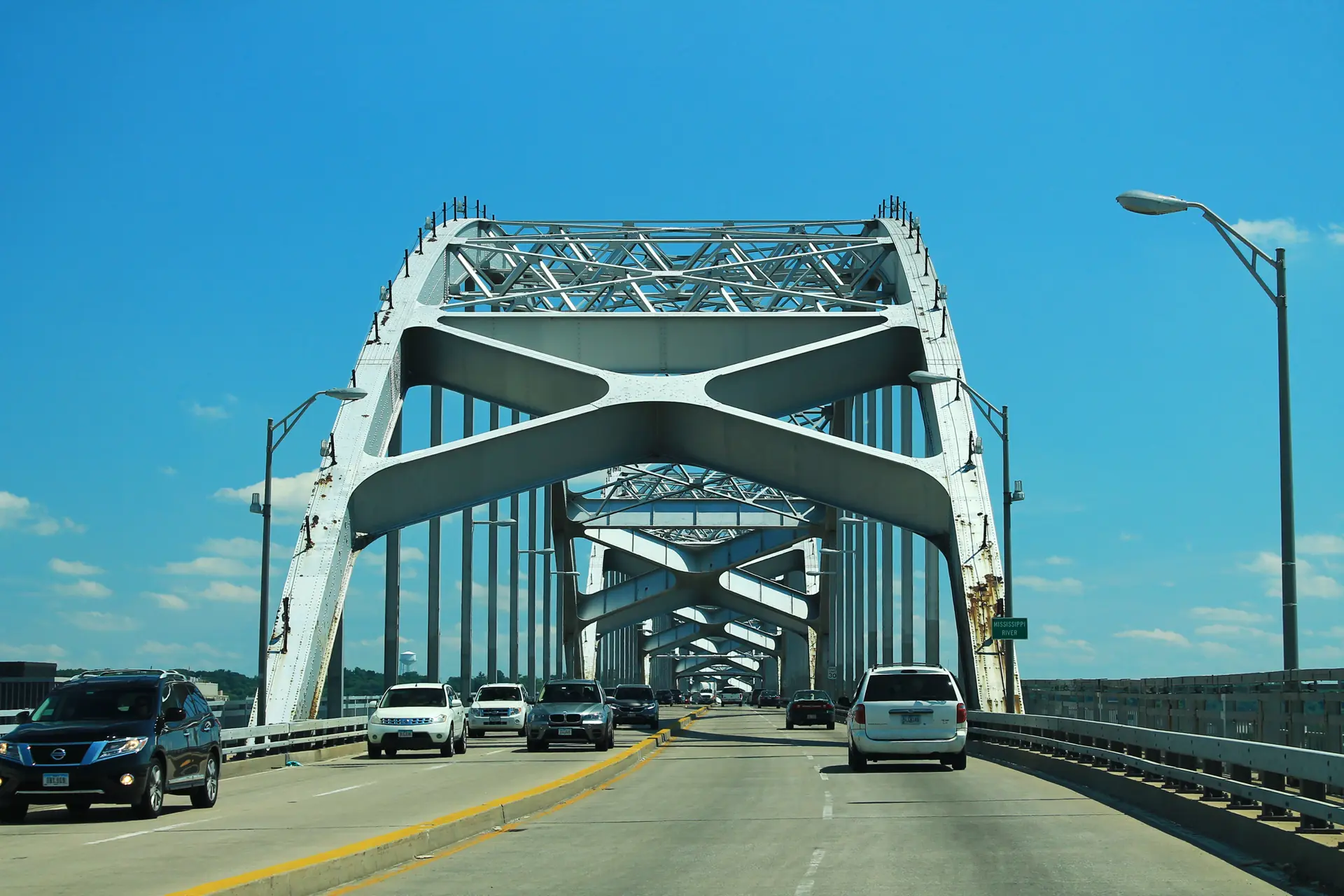 The Mississippi River and Centennial Bridge at Davenport, Iowa