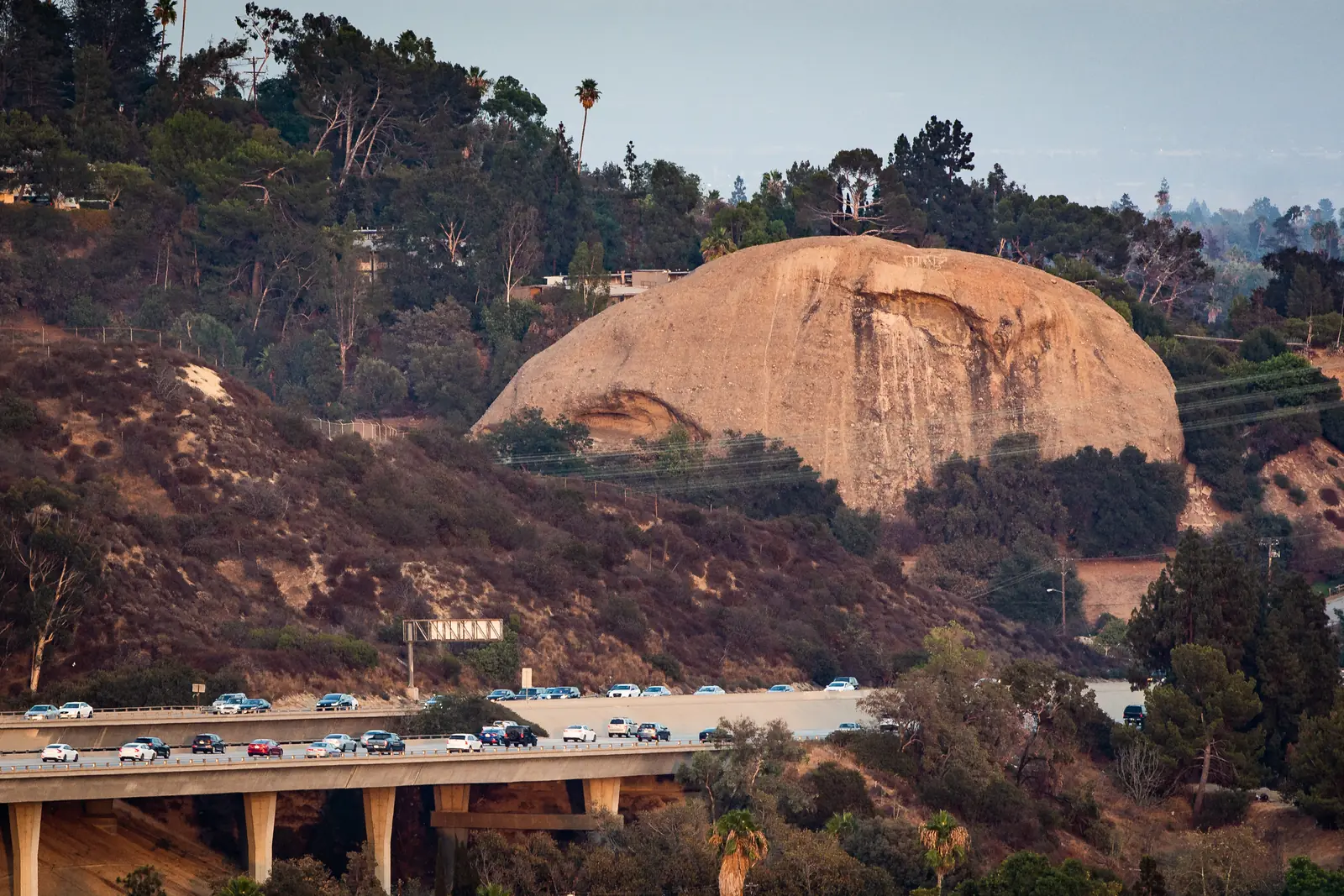 The Eagle Rock formation, the natural landmark the neighborhood is named for