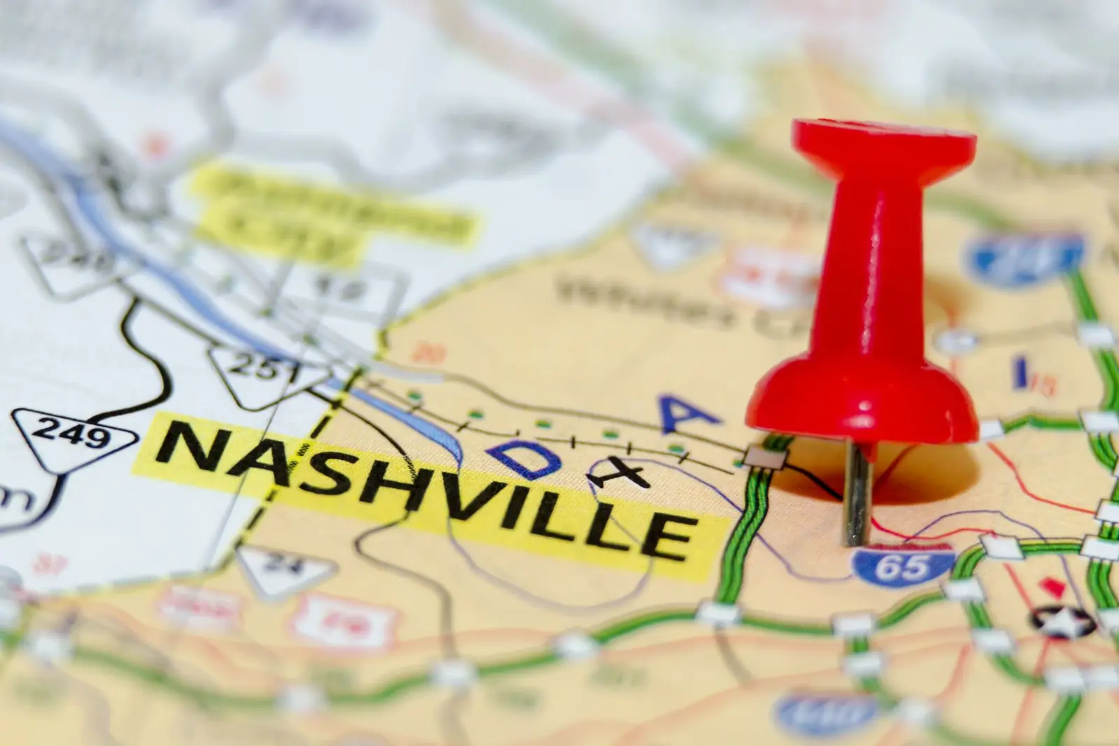 East Nashville Tennessee aerial view