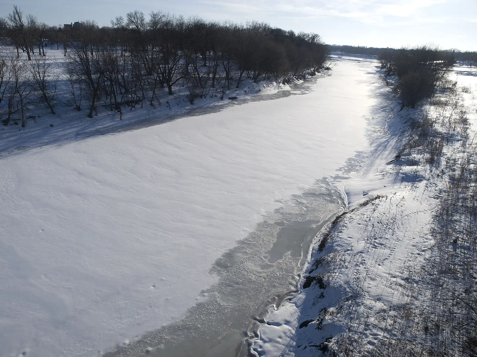 The Red River of the North at Fargo, North Dakota