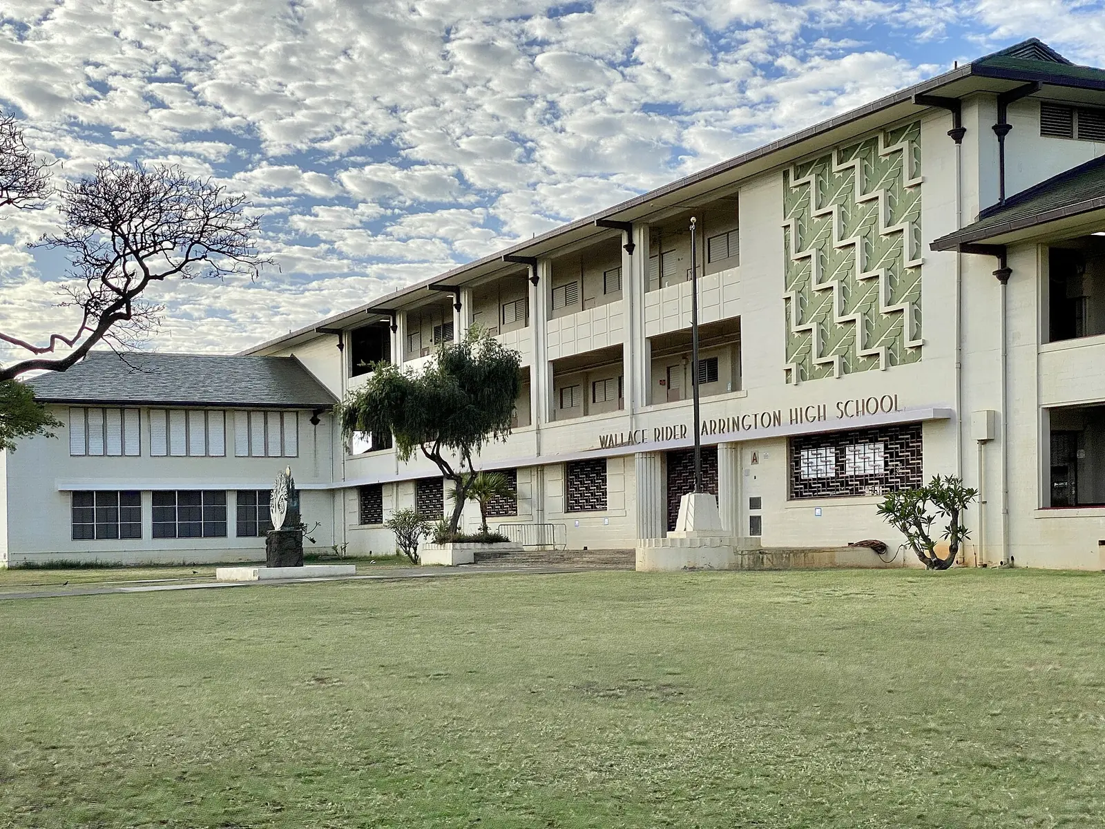 The historic main building of Farrington High School on North King Street in Kalihi