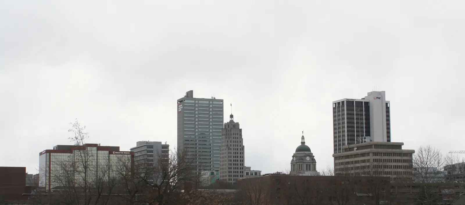 Downtown Fort Wayne skyline near West Central