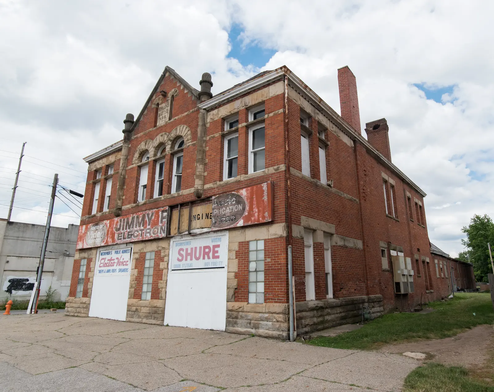 A historic commercial streetscape in Franklinton, just west of downtown Columbus, Ohio