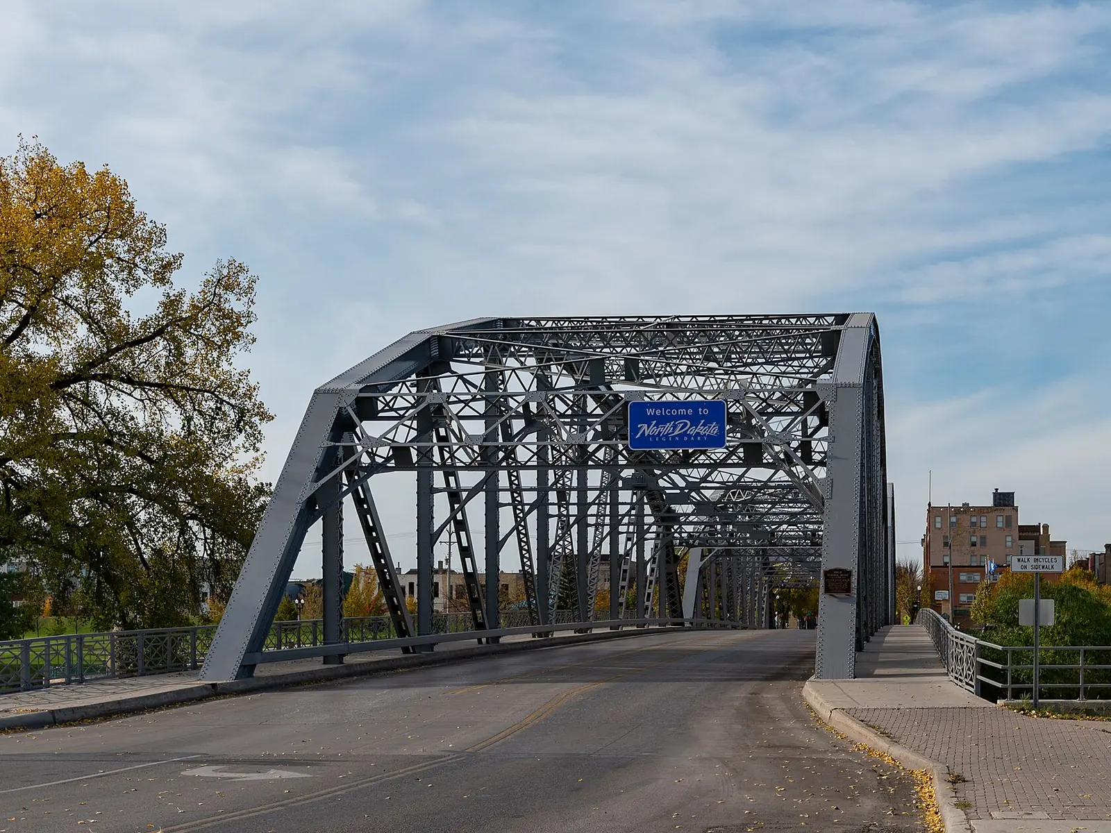 The Red River and the Sorlie Bridge at Grand Forks, North Dakota