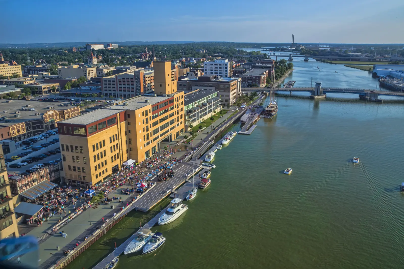 The Fox River riverfront in downtown Green Bay