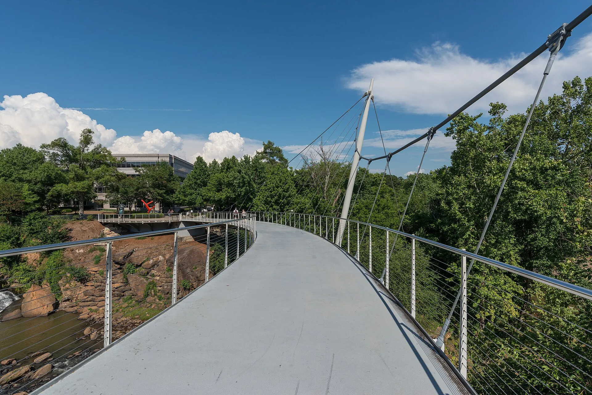 The Liberty Bridge over the Reedy River at Falls Park in downtown Greenville, South Carolina