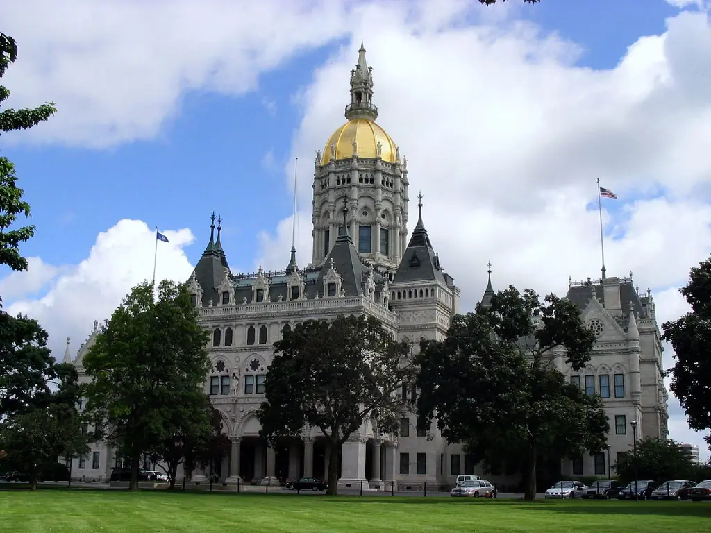The Connecticut State Capitol at Bushnell Park in Hartford