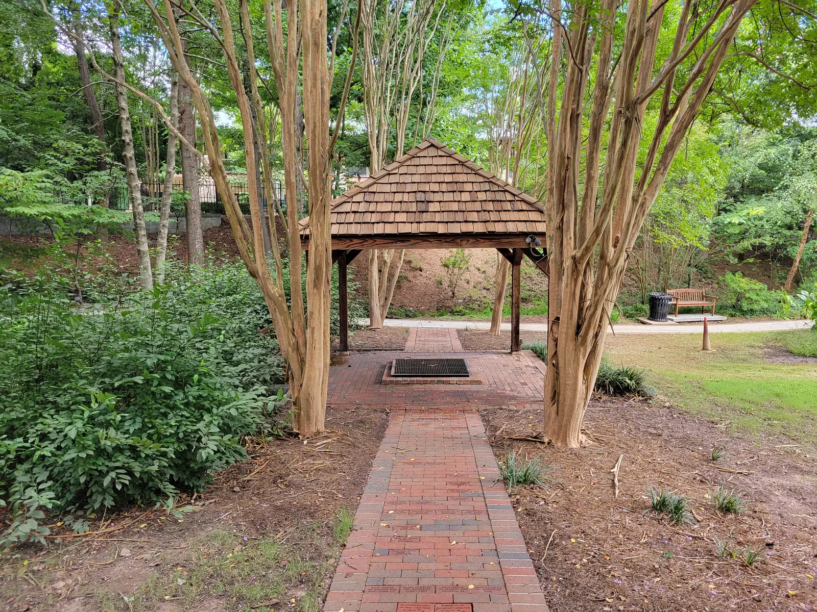 The namesake springs pavilion at Heritage Green in Sandy Springs