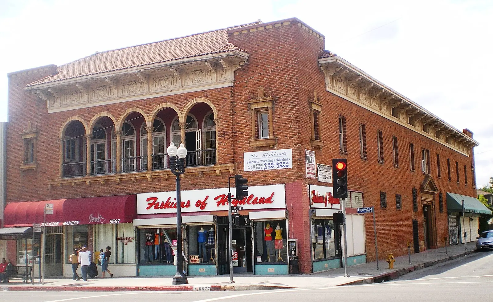 Historic brick building on Figueroa Street in Highland Park