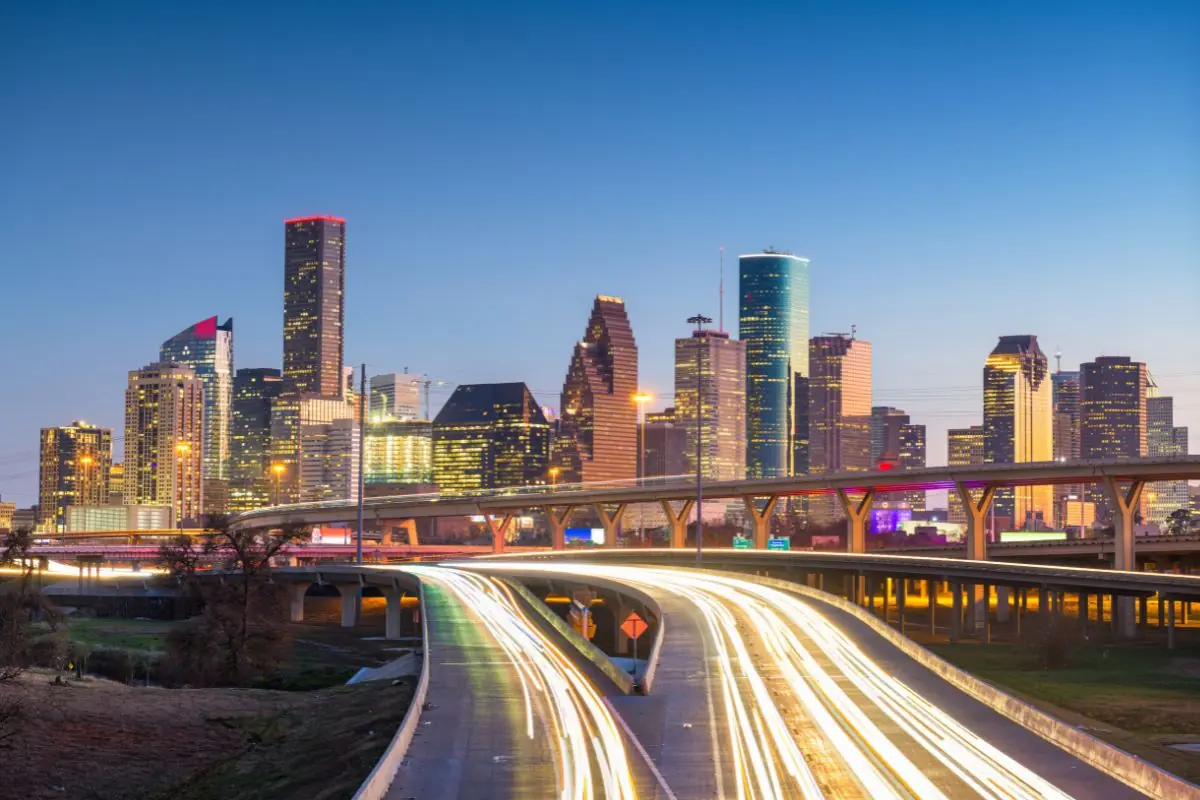 Houston skyline at dusk
