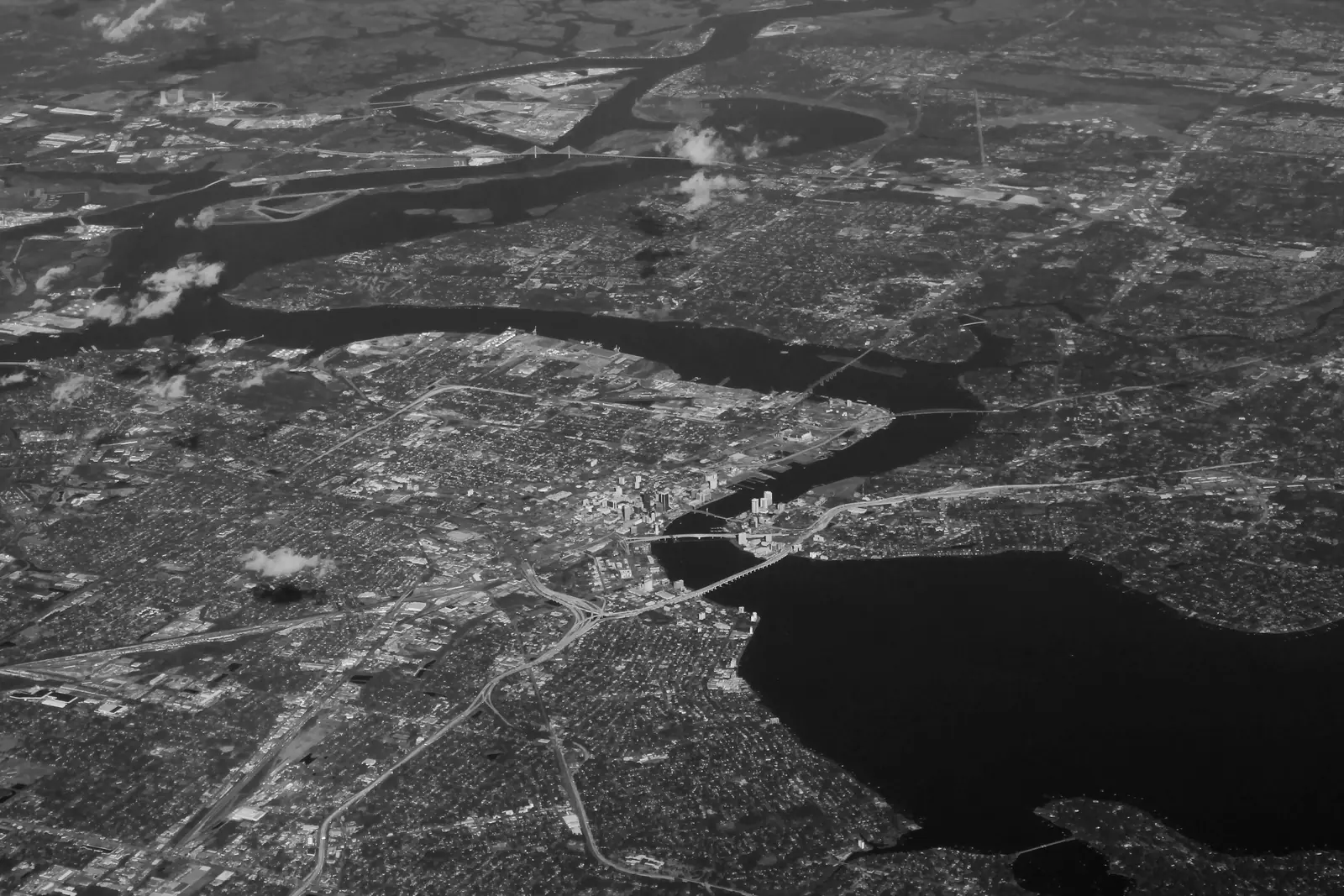 Aerial view of Jacksonville and the St. Johns River
