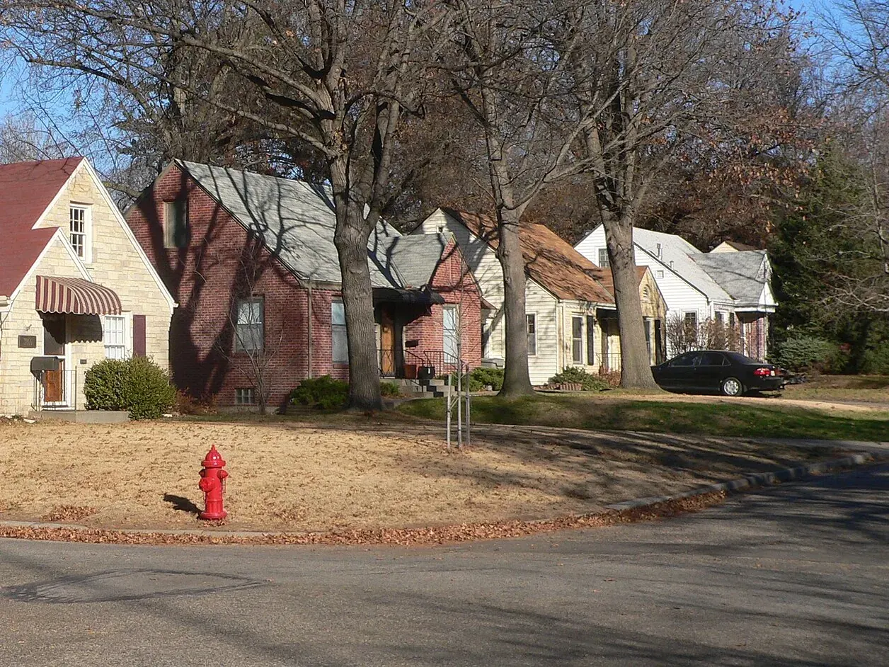 A row of houses on the 3800 block of B Street in Lincoln, Nebraska