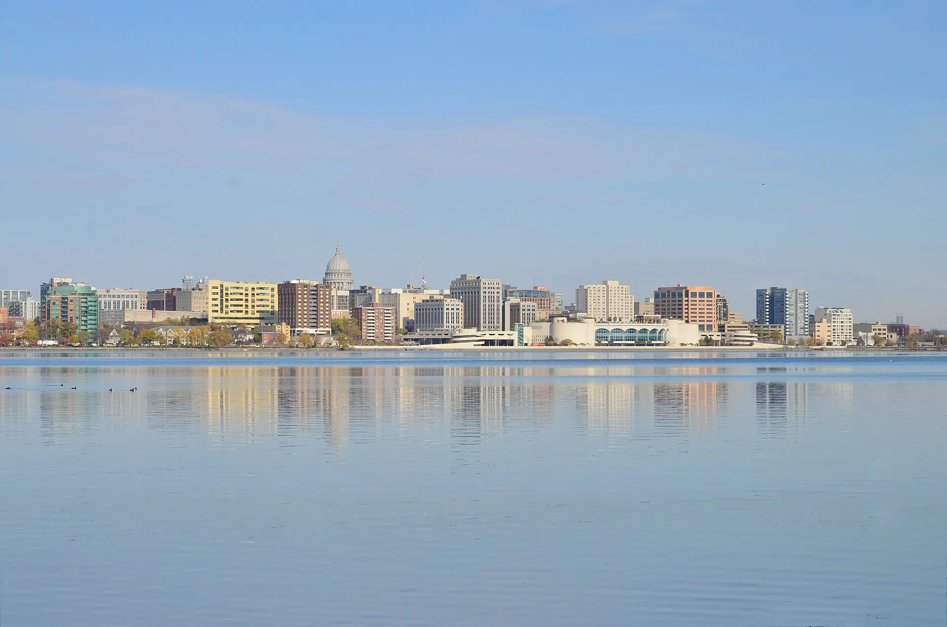 The Madison skyline and State Capitol north of South Madison, where Propcash buys houses for cash.