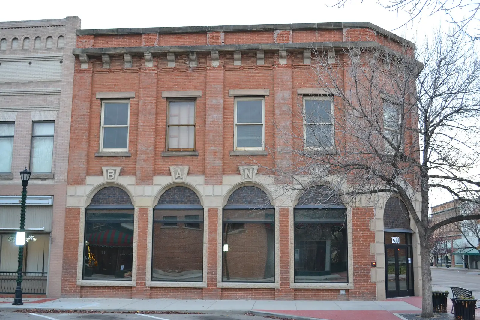 Historic bank building in downtown Nampa, Idaho