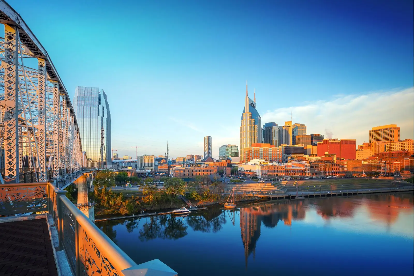 Nashville skyline from the Shelby Street pedestrian bridge