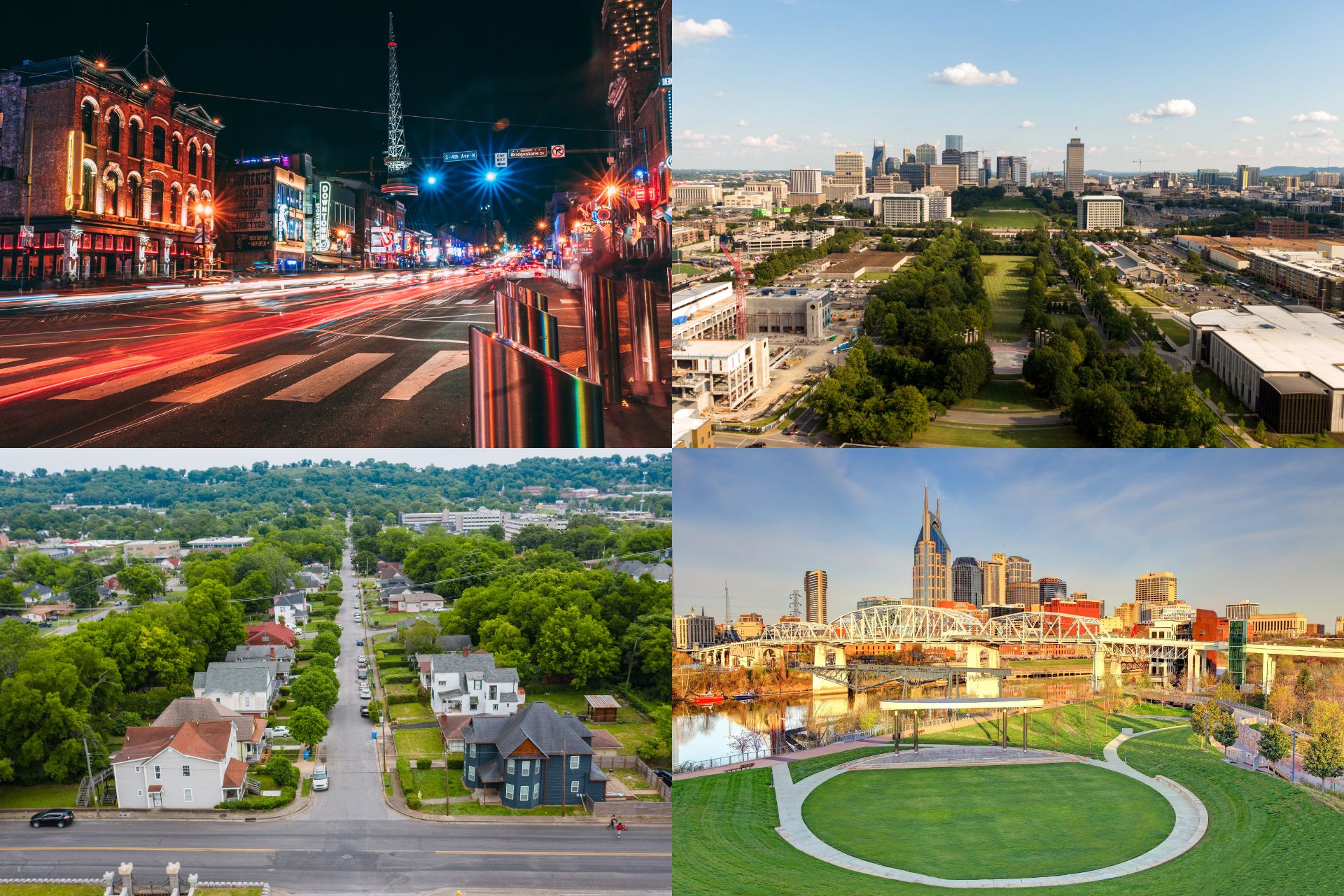 Nashville neighborhoods aerial view