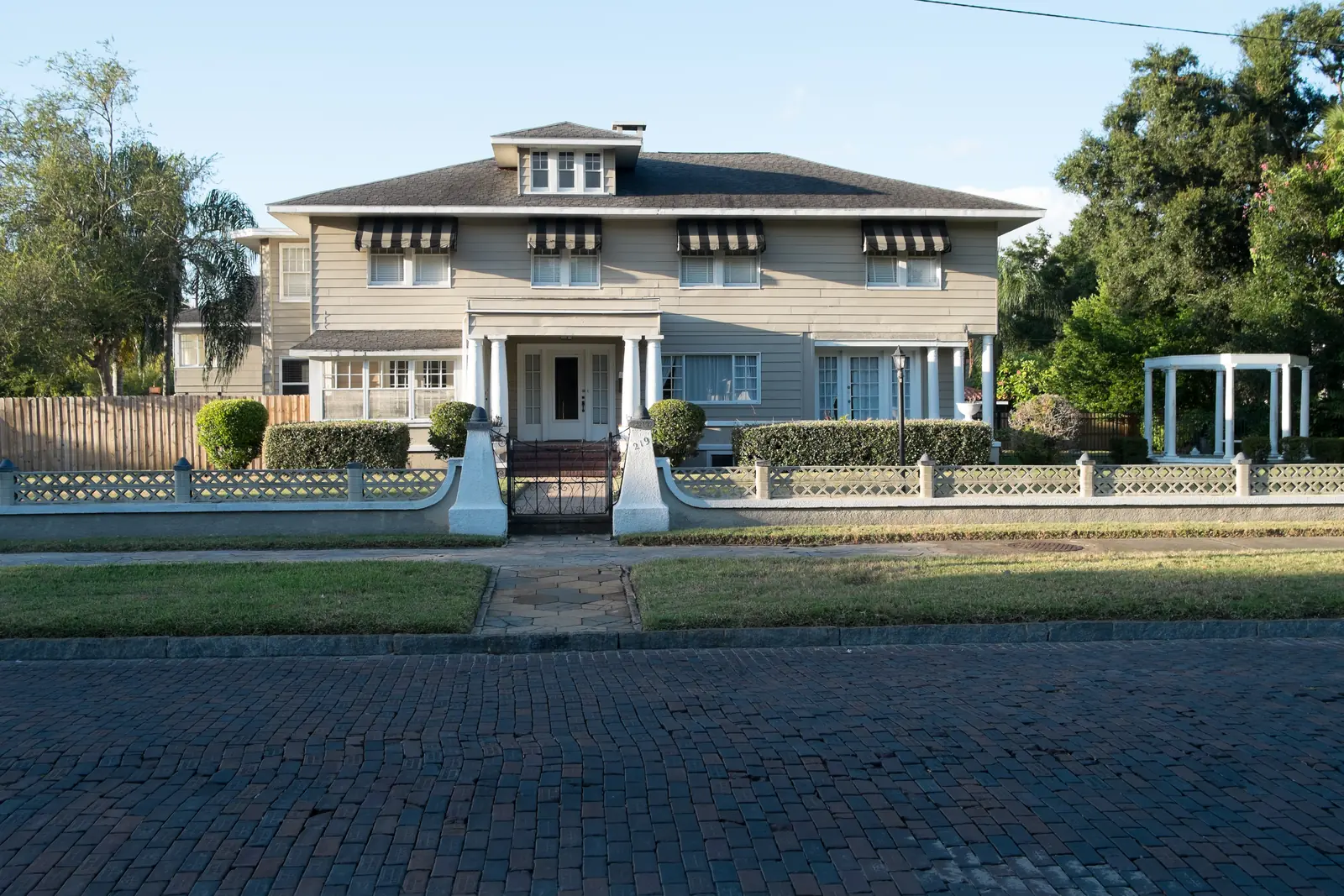 Historic house on a brick street in Old Northeast St. Petersburg