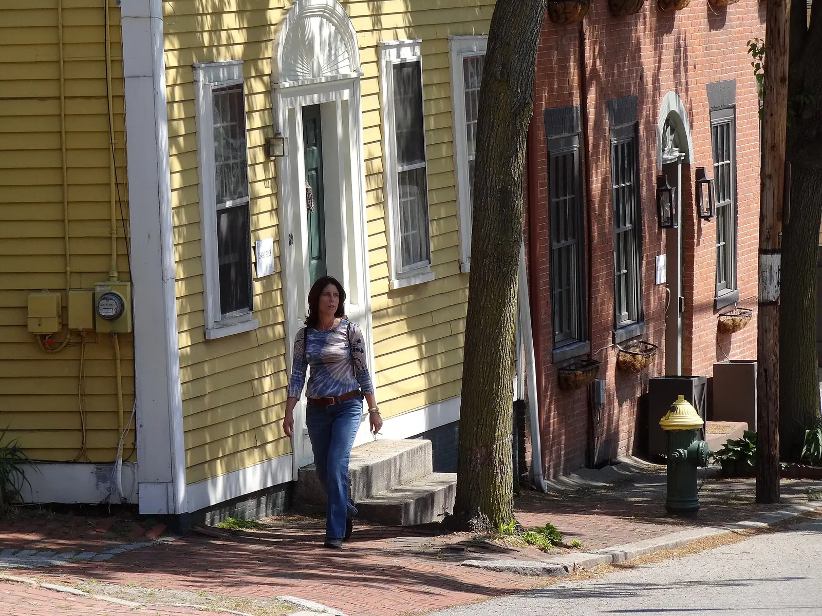 A historic street scene on College Hill on the East Side of Providence, Rhode Island