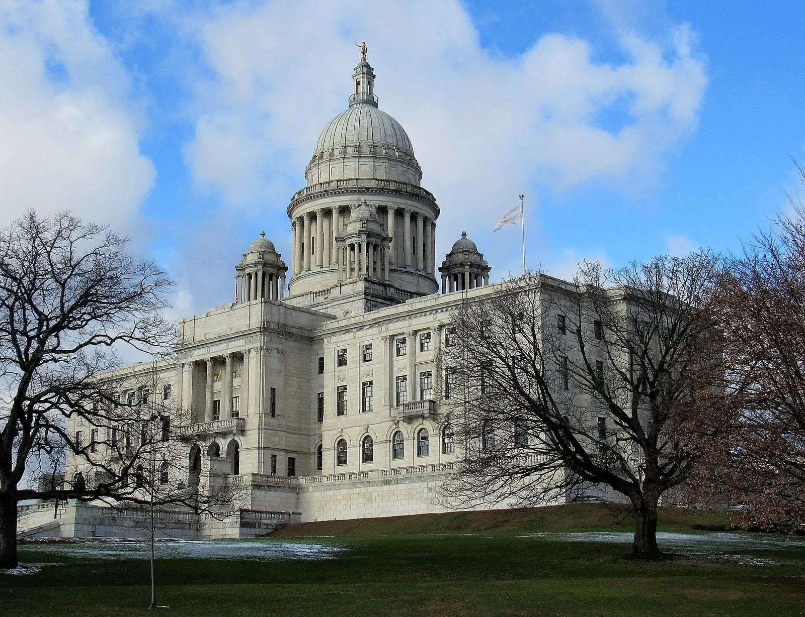 The Rhode Island State House seen from the East Side of Providence, Rhode Island