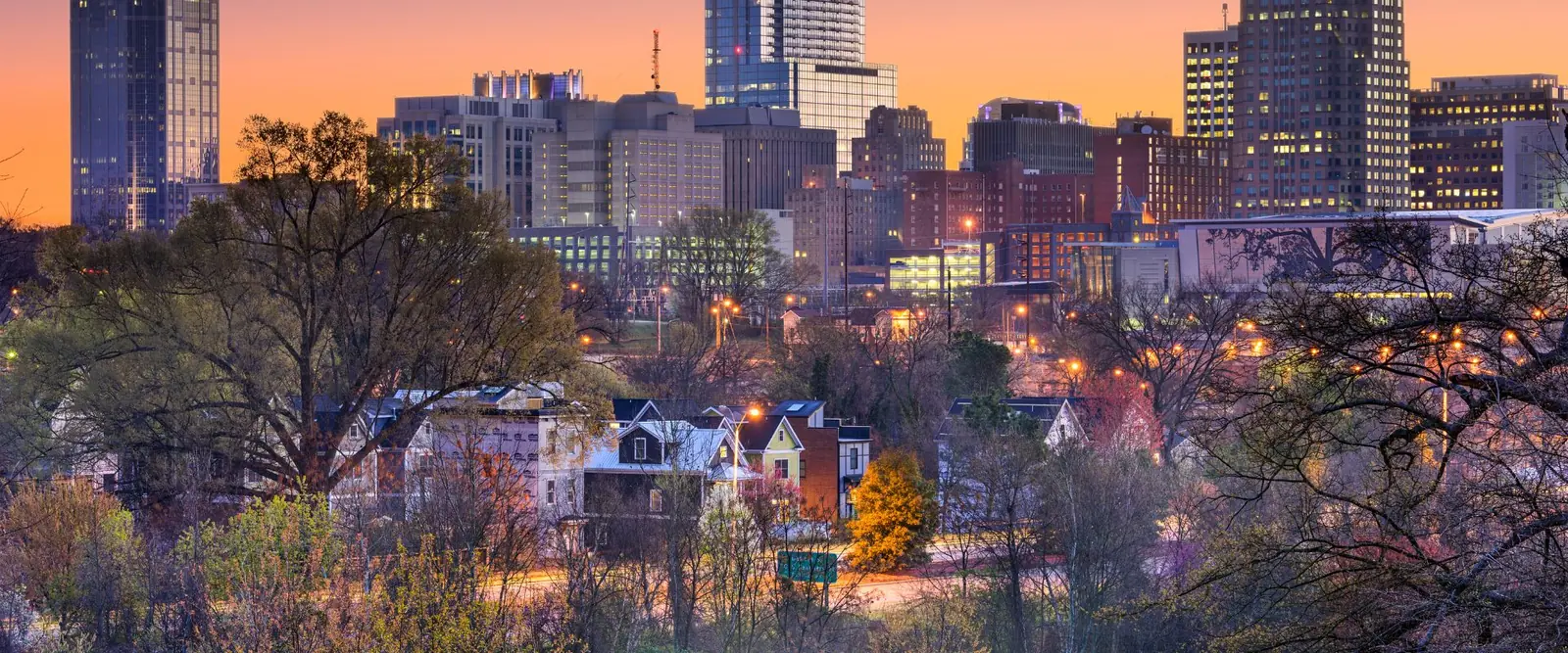 Research Triangle North Carolina skyline at dusk