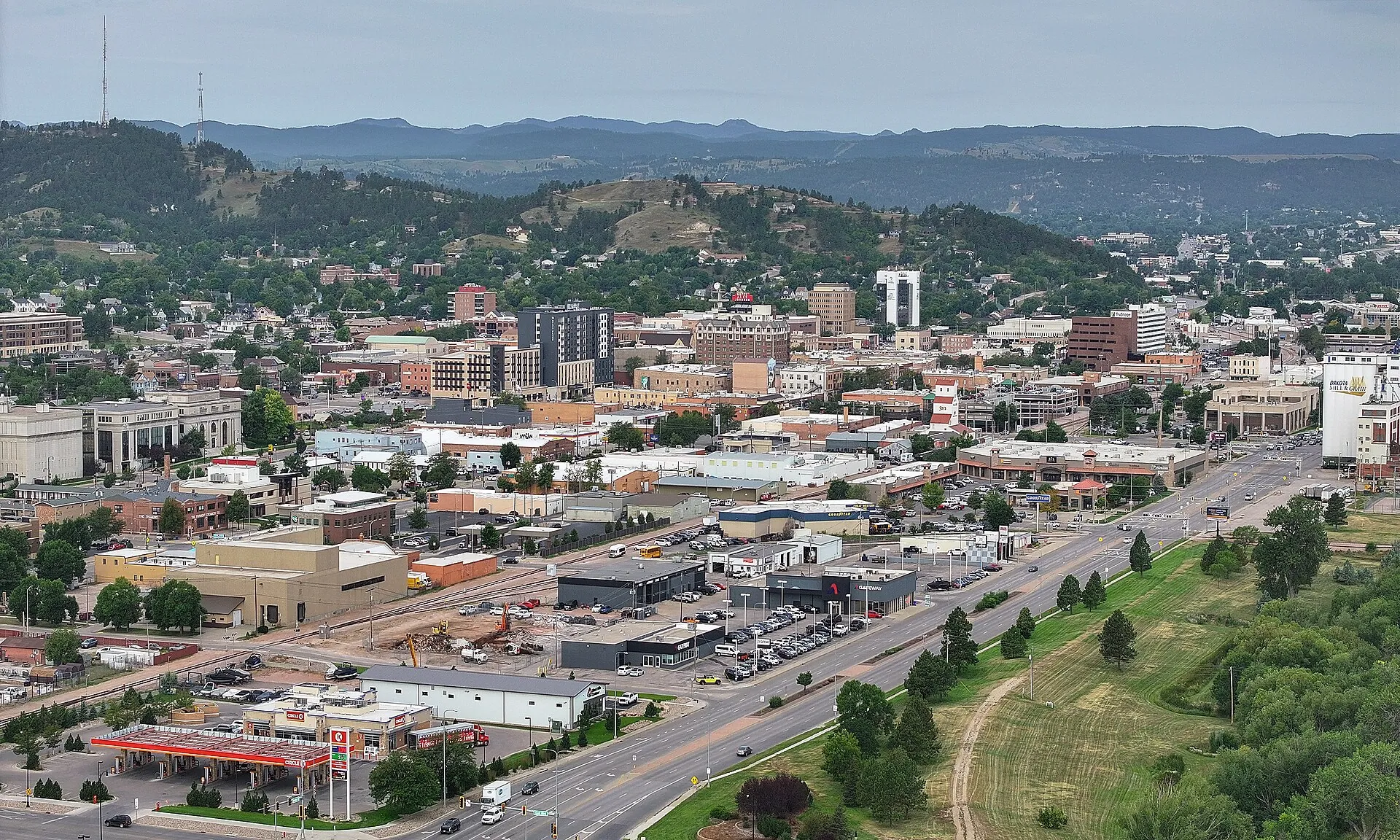 The Rapid City, South Dakota skyline against the Black Hills