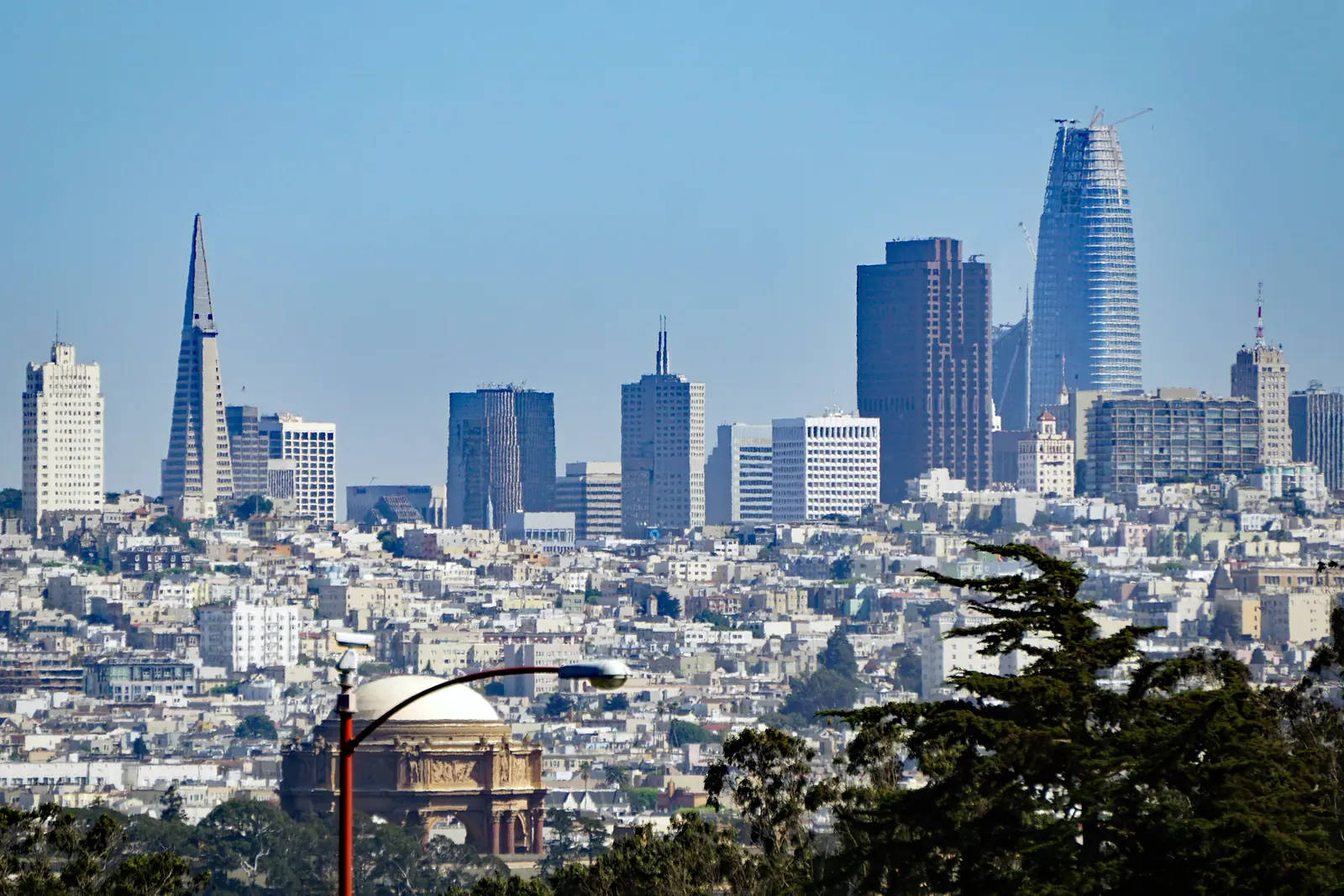 The San Francisco skyline and the Golden Gate Bridge