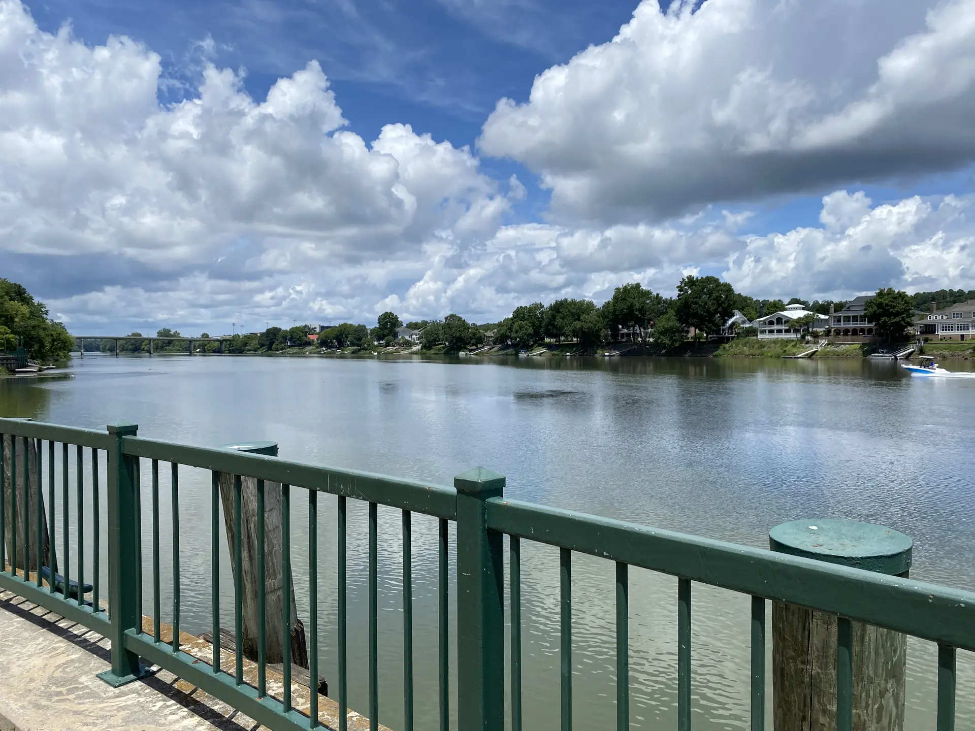 The Savannah River and Augusta Riverwalk near downtown Augusta, Georgia