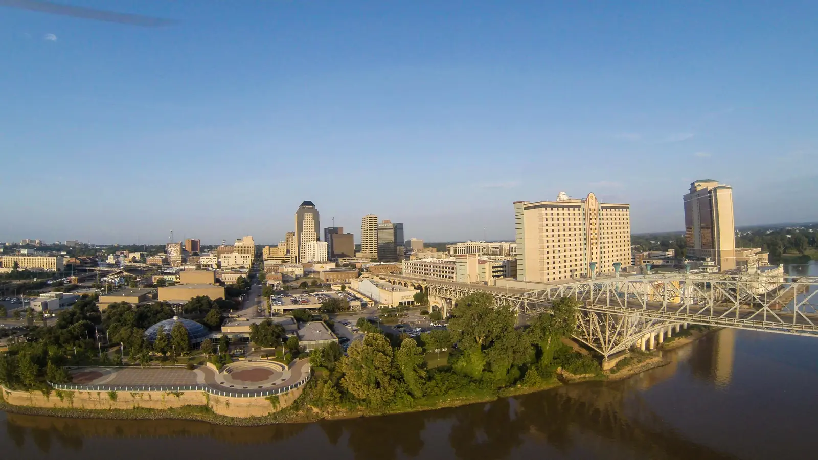 The downtown Shreveport skyline near Queensborough