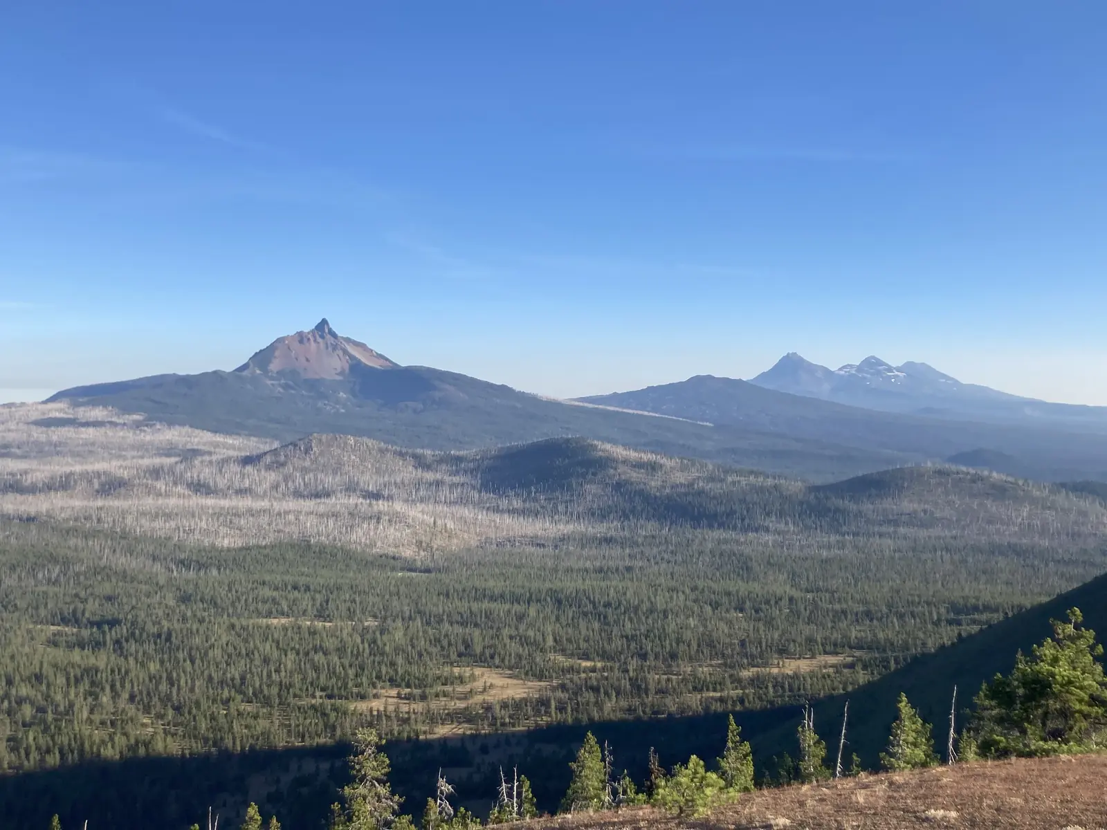 Mount Washington and the Three Sisters over the Central Oregon high country