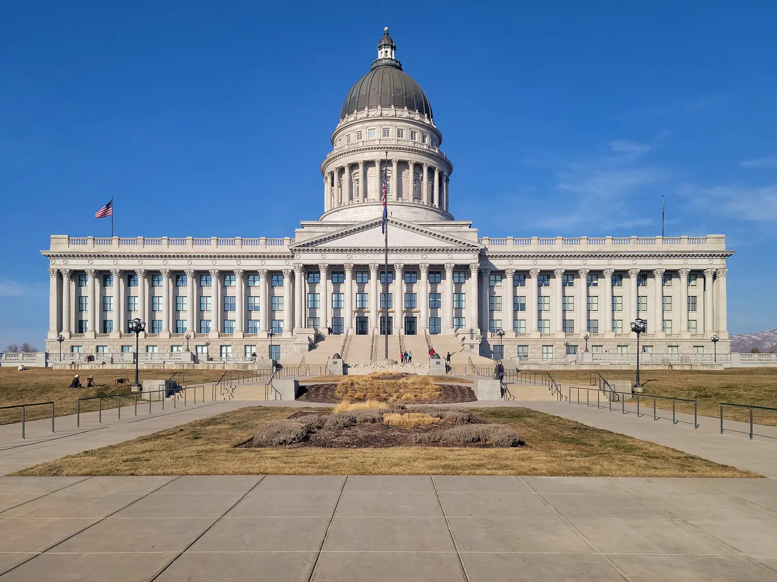 The Utah State Capitol above downtown Salt Lake City