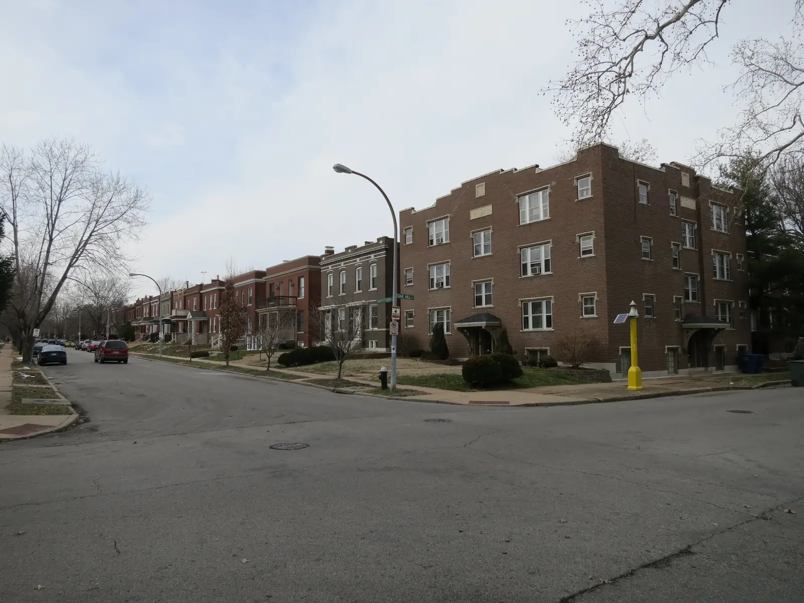 Brick homes and streetscape near Tower Grove Park in south St. Louis